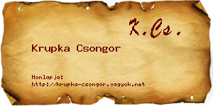 Krupka Csongor névjegykártya